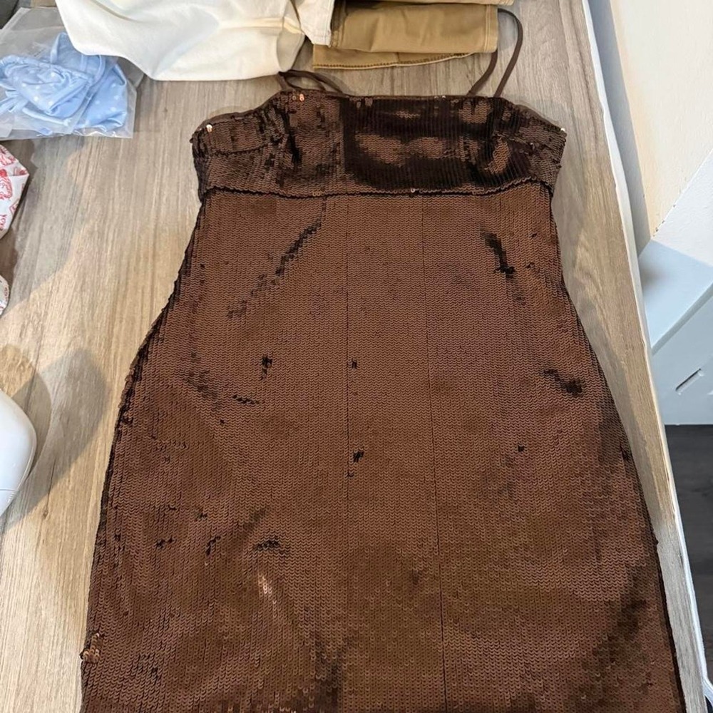 Madewell Sequin Dress in Brown